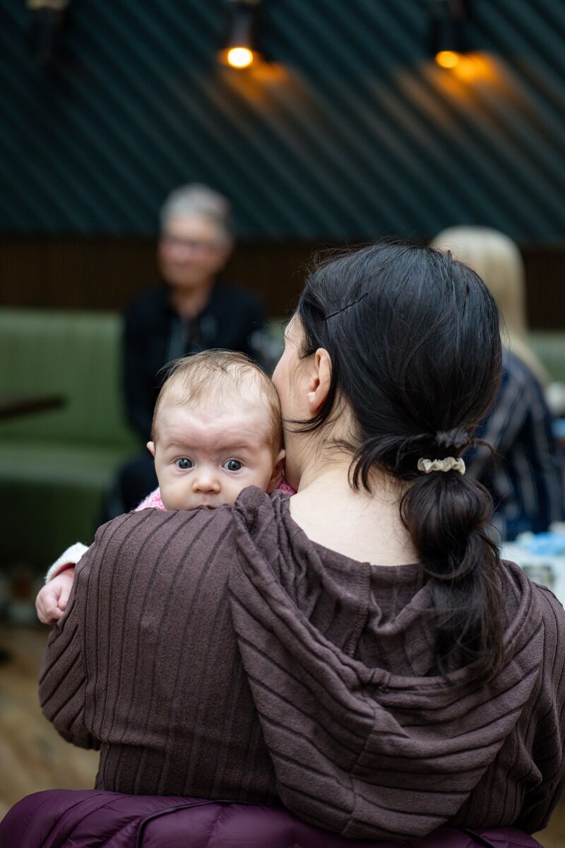 Parents with babies in arms enjoy a relaxed morning of coffee and conversation at the Irish Examiner Parenting event. Picture Chani Anderson