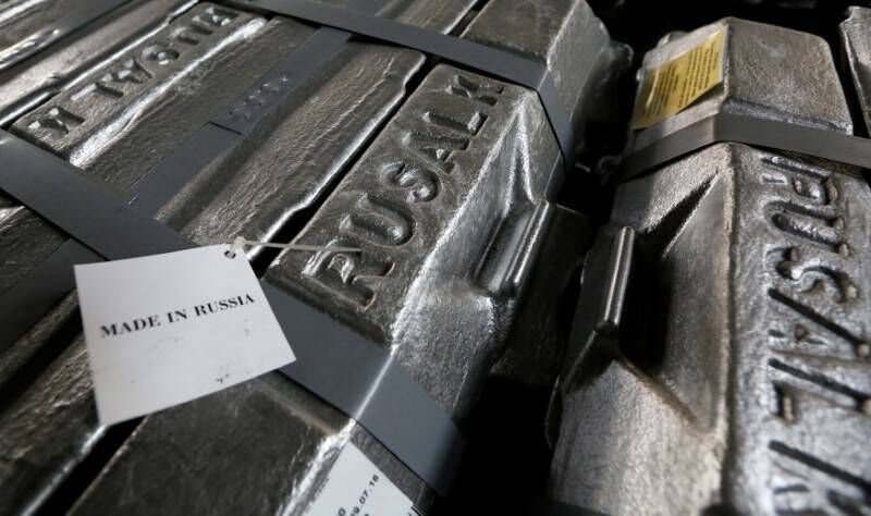 Aluminium ingots are seen stored at the foundry shop of the Rusal Krasnoyarsk aluminium smelter in Krasnoyarsk, Siberia. REUTERS/Ilya Naymushin