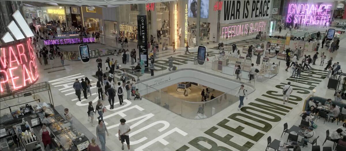 A still from 'Orwell: 2+2=5'