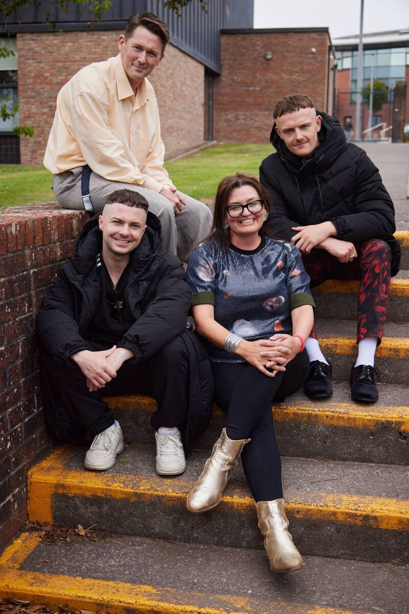 Esther McCarthy with the cast of The Young Offenders ahead of Season 5, Picture: Miki Barlok Esther McCarthy with the cast of The Young Offenders ahead of Season 5, Picture: Miki Barlok