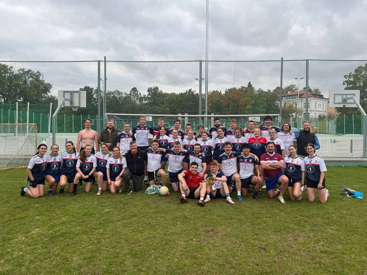 Conor Cusack, fifth from left in the back row, with his Prague Hibernians teammates.
