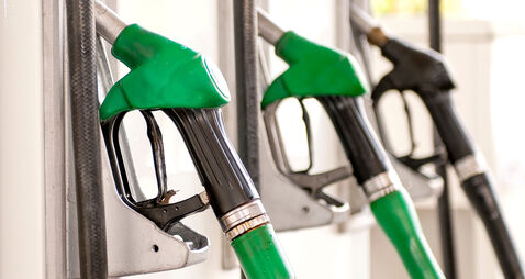 Detail of a fuel pump in a gas station