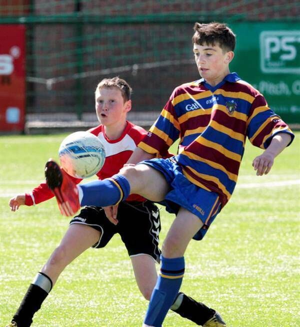 Troy Parrott in the U15 Schools final in Tullamore. Troy Parrott in the U15 Schools final in Tullamore.