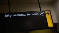 Airport signage for international arrivals