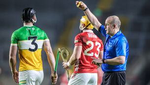 <p>Saturday’s Division 2 National Hurling League final between Kerry and Laois as well as the Division 3 and 4 deciders will incorporate the new rule, which empowers referees to advance frees 30 metres for dissent. Pic: David Ribeiro</p>