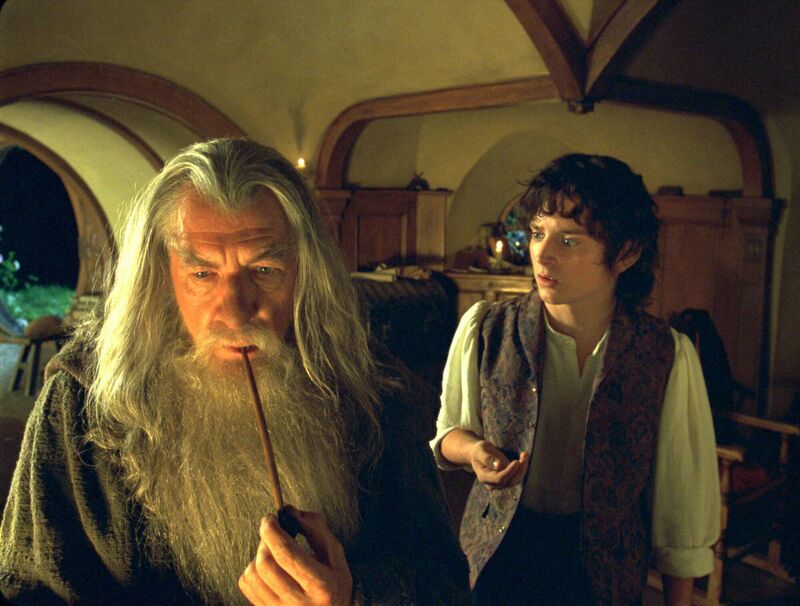 Ian McKellen as Gandalf with Elijah Wood as Frodo. Picture: New Line/WireImage
