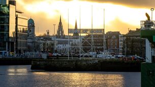 <p>The Port of Cork at sunset. Irish ports handled 54m tonnes of goods in 2025, up 6% on the year previous, figures released by the Central Statistics Office on Wednesday showed.</p>