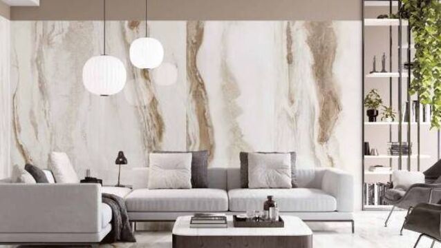 <p>Nebula almond, 120x280, €165.95 per sq yd, XXL slabs, porcelain, City Tiles and Bathrooms, Cork.</p>