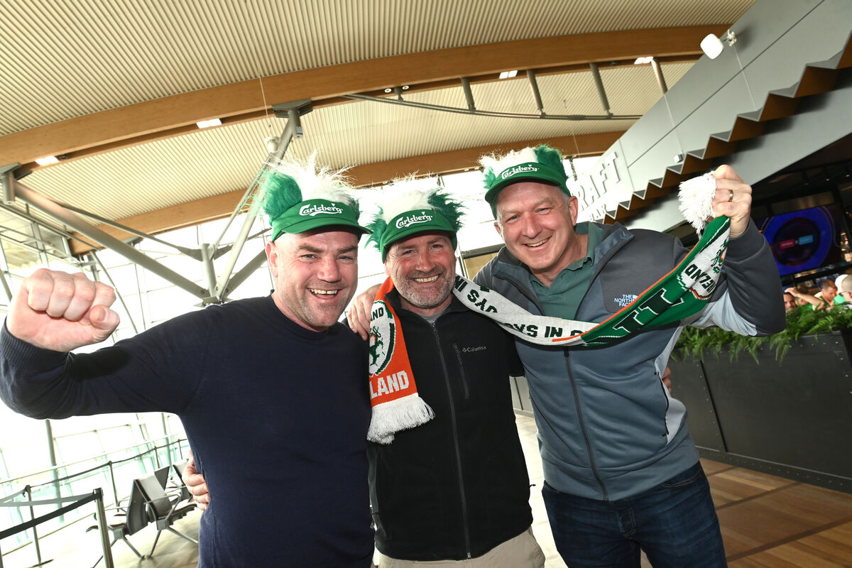 (Left to right) Republic of Ireland soccer fans Ger Walsh, Alan Morrissey and Henry Roberts, from Kilkenny hope to be amongst the 'cats that get the cream' in Prague. Picture: Larry Cummins (Left to right) Republic of Ireland soccer fans Ger Walsh, Alan Morrissey and Henry Roberts, from Kilkenny hope to be amongst the 'cats that get the cream' in Prague. Picture: Larry Cummins
