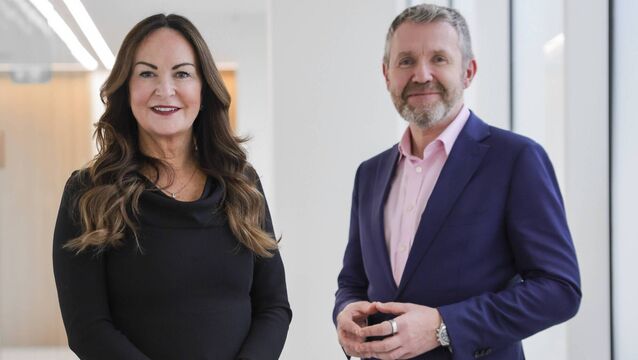<p>Jennifer Ward, chief technology officer and Geoff Moore, managing partner, with law firm Arthur Cox. </p>
