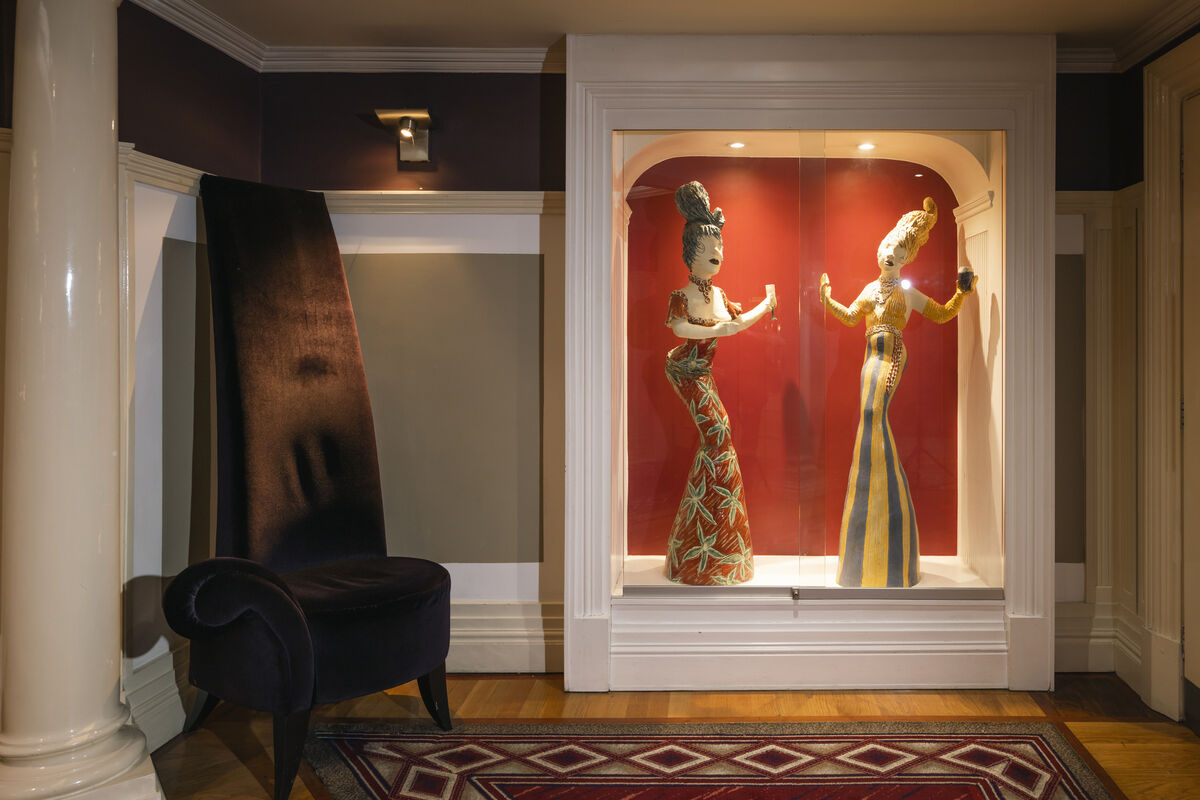 The decor and art on display in the lobby of the Castle Hotel, Macroom