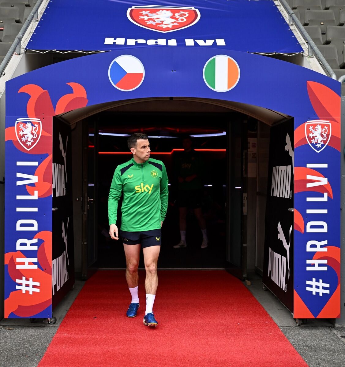Seamus Coleman during a Republic of Ireland men's training session at the Fortuna Arena. Pic: Stephen McCarthy/Sportsfile Seamus Coleman during a Republic of Ireland men's training session at the Fortuna Arena. Pic: Stephen McCarthy/Sportsfile