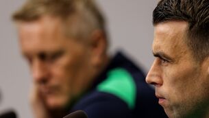 <p>STEELY FOCUS: Ireland leader Seamus Coleman. Pic: Ben Brady/Inpho</p>