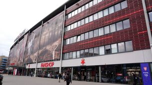 <p>A view outside the Fortuna Arena following a training session at the nearby EC Eden training pitch in Prague. Pic: Adam Davy/PA Wire.</p>