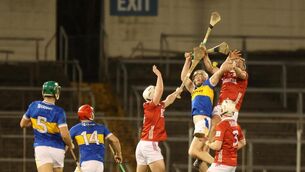 <p>THE CLIMB: Ben Walsh, Cork and Evan Morris, Tipperary, clashing for the sliotar in the MU20HC in Semple Stadium. Pic: Brendan Gleeson</p> <p>THE CLIMB: Ben Walsh, Cork and Evan Morris, Tipperary, clashing for the sliotar in the MU20HC in Semple Stadium. Pic: Brendan Gleeson</p>