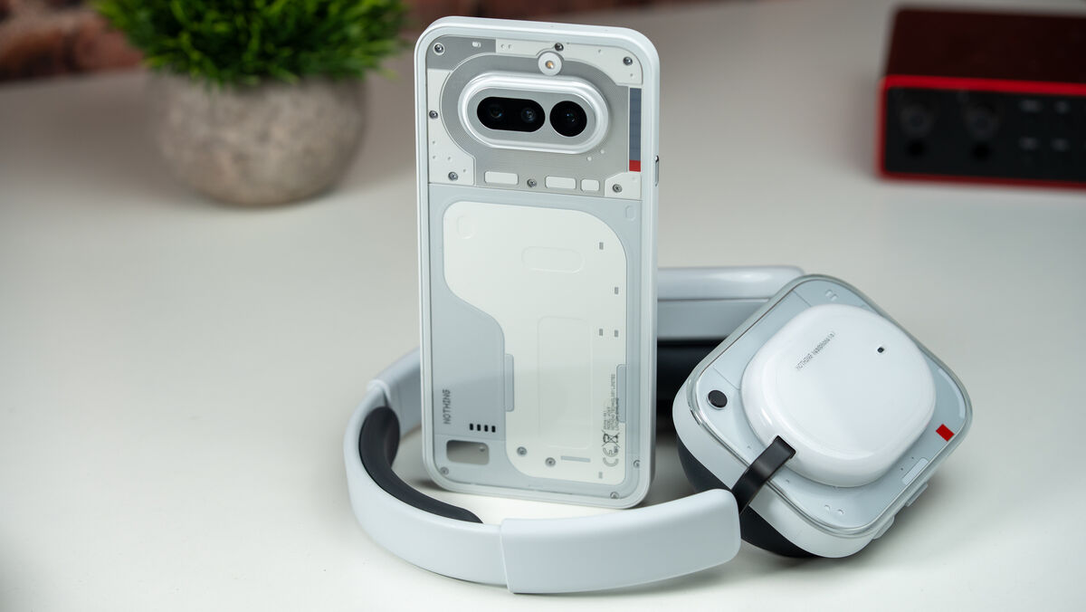 The new camera module and exposed screws give the Phone 4a a distinctive industrial look that sets it apart from typical mid-range designs. Picture: Noel Campion.