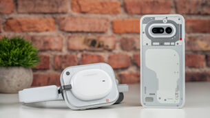 <p>A cleaner rear layout and new metal camera housing give the Phone 4a a more premium look. Picture: Noel Campion.</p>