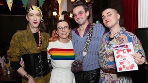 <p>Jean Mc Mahon, Moss Russell, Jude O’Neill and Mads, at the launch of the Cork Fringe Festival at the Bodega. Pictures: Darragh Kane</p>