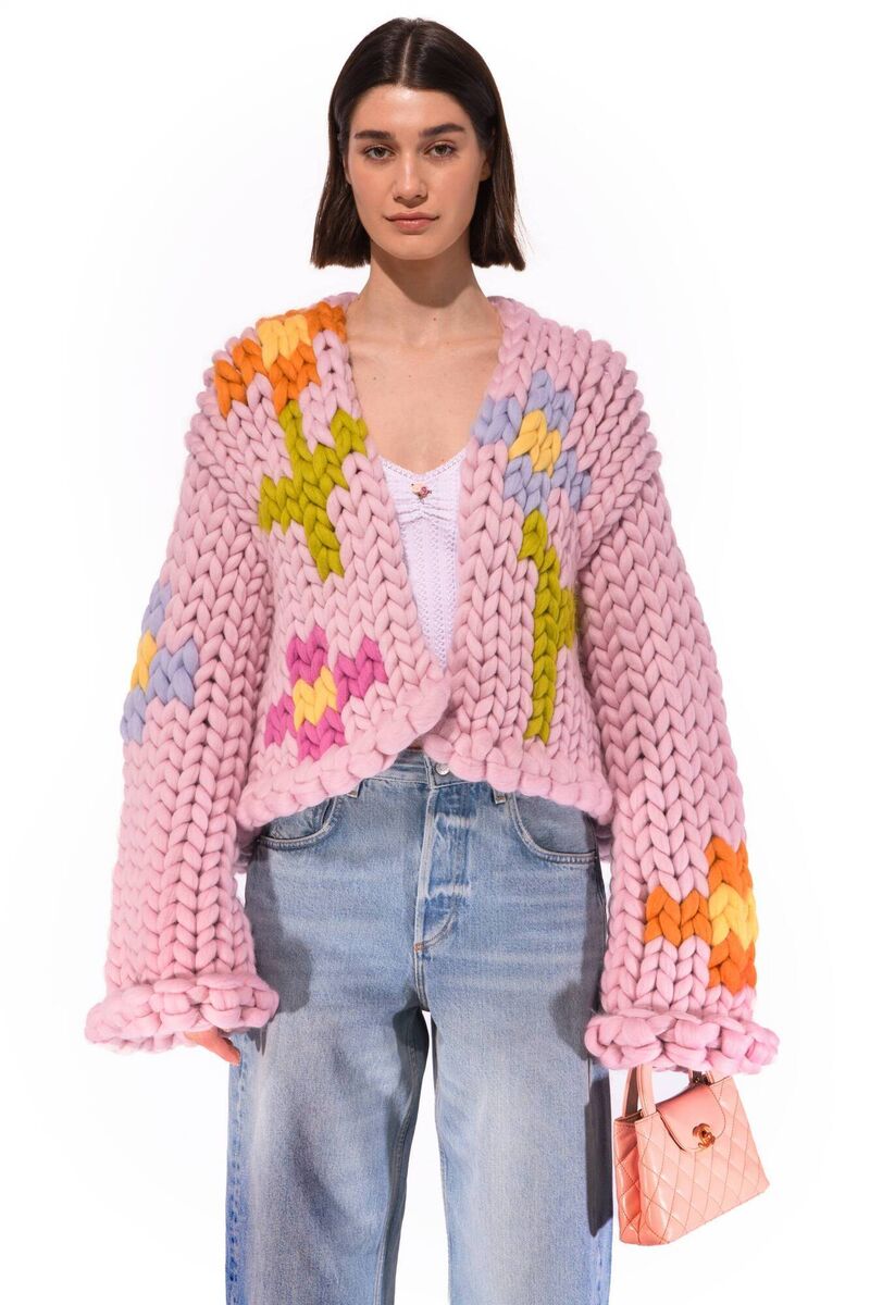The Wildflower Colossal Knit Cardigan, pictured, is priced at £440, hopemacaulay.com The Wildflower Colossal Knit Cardigan, pictured, is priced at £440, hopemacaulay.com