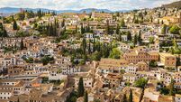 Panoramic View of the Albaicín District in Granada, Andalusia, Spain