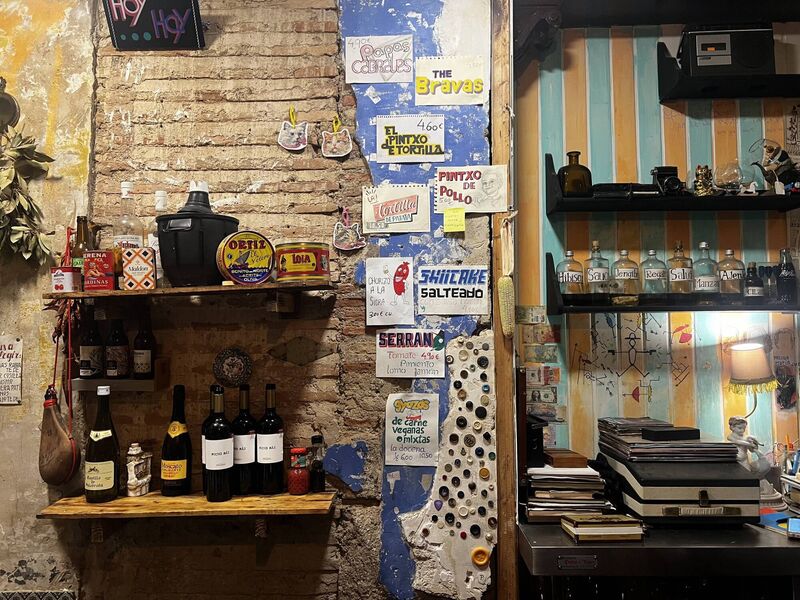 Bultaco Bar, where homemade vermut comes with tapas. Photo credit: Eve Meehan Bultaco Bar, where homemade vermut comes with tapas. Photo credit: Eve Meehan