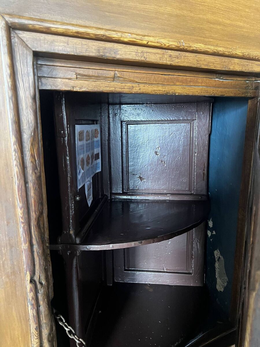 The rotating hatch at the Convento de Santa Isabel la Real, where the nuns swap baked goods for cash. Photo credit: Eve Meehan