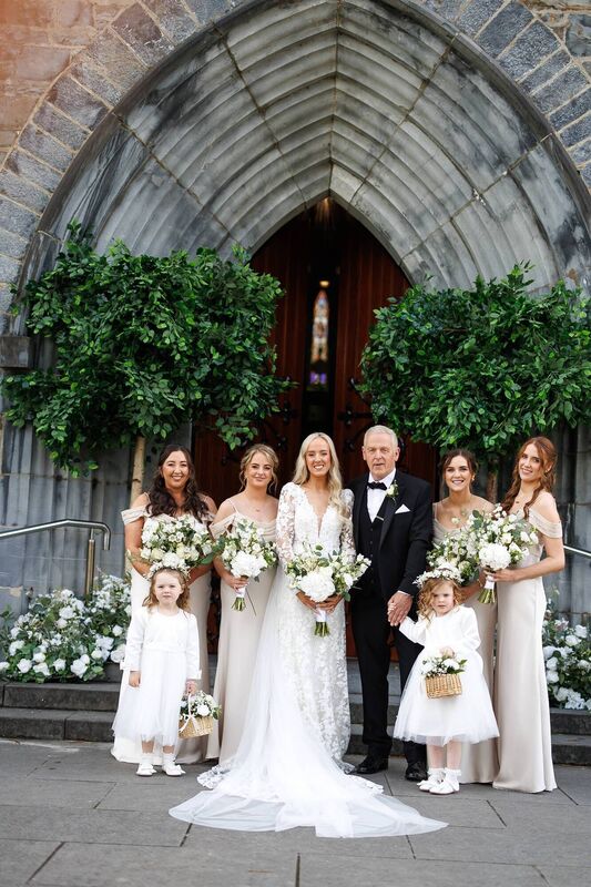 Kiara Carolan with her dad Michael Carolan and bridal party. Pictures: Padraig Healy Photography 