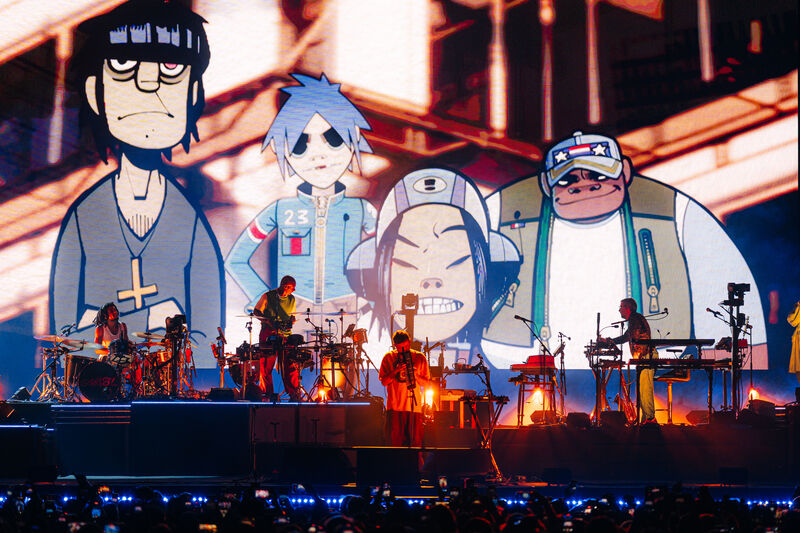 Gorillaz are in Dublin's 3Arena for a pair of shows with new album 'The Mountain' in town. Gorillaz are in Dublin's 3Arena for a pair of shows with new album 'The Mountain' in town.