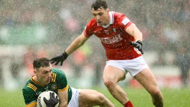 <p>CRITICAL: Jordan Morris of Meath is tackled by Daniel O'Mahony of Cork in the 2024 championship meeting. Picture: Thomas Flinkow/Sportsfile</p>