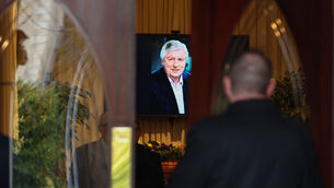 <p>The chapel doors close for the final time on Michael Lyster pictured this evening at the funeral of former RTÉ radio and TV broadcaster. Picture: Colin Keegan, Collins, Dublin.</p> <p>The chapel doors close for the final time on Michael Lyster pictured this evening at the funeral of former RTÉ radio and TV broadcaster. Picture: Colin Keegan, Collins, Dublin.</p>