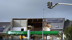<p>Emergency services working at the scene of an explosion at Applegreen service station in the village of Creeslough in Co Donegal. Picture: Brian Lawless/PA Wire</p>