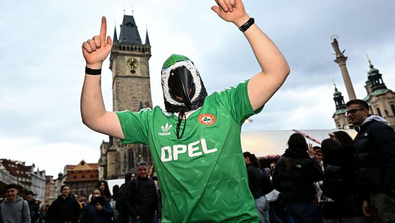 Republic of Ireland supporter Seamus Burns, from Tipperary Town, in Prague ahead of the FIFA World Cup 2026 play-off semi-final match between Czechia and Republic of Ireland. Picture: Seb Daly/Sportsfile