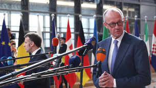 <p>Germany's chancellor Friedrich Merz, right, claimed that Israel was 'doing the dirty work for all of us' when they struck Iranian nuclear facilities, essentially backing their current conflict. Picture: Omar Havana/AP</p> <p>Germany's chancellor Friedrich Merz, right, claimed that Israel was 'doing the dirty work for all of us' when they struck Iranian nuclear facilities, essentially backing their current conflict. Picture: Omar Havana/AP</p>