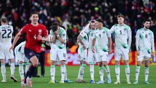 <p>The Ireland team dejected after losing the penalty shootout. Pic: ©INPHO/Ryan Byrne</p> <p>The Ireland team dejected after losing the penalty shootout. Pic: ©INPHO/Ryan Byrne</p>
