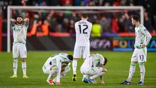 <p>HEARTBREAK: Republic of Ireland visibly dejected after their World Cup dreas came crumbling down in the Czech capital. Pic: Stephen McCarthy/Sportsfile</p> <p>HEARTBREAK: Republic of Ireland visibly dejected after their World Cup dreas came crumbling down in the Czech capital. Pic: Stephen McCarthy/Sportsfile</p>
