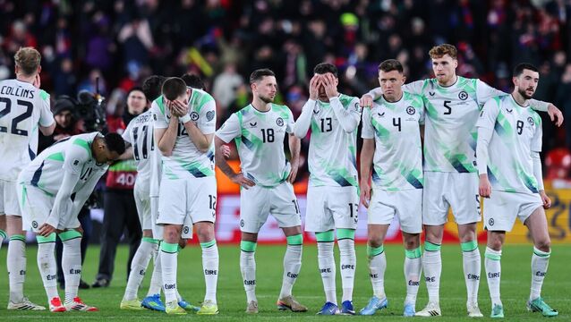 <p>Ireland players react as the World Cup dream comes to an end. Picture: INPHO/Ryan Byrne</p>