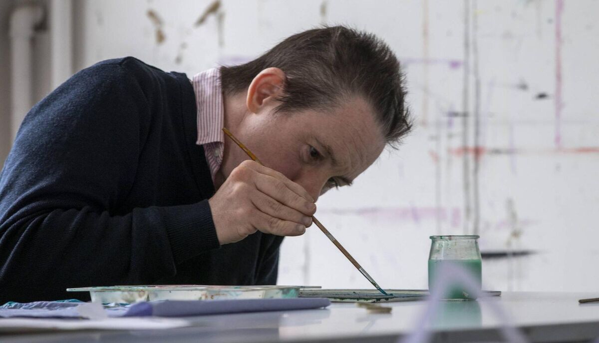 Crawford Supported Studio member Stephen Murray at work on one of his paintings. Picture: Clare Keogh Crawford Supported Studio member Stephen Murray at work on one of his paintings. Picture: Clare Keogh