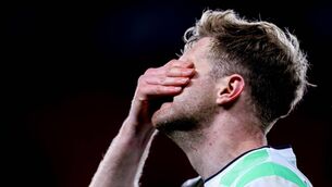 <p>WORLD OF HURT: Nathan Collins said it was frustrating to concede a set piece equaliser to Czechia. Pic: Ben Brady, Inpho</p>