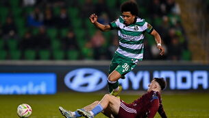 <p>BIG TALENT: Arsenal-bound Victor Ozhianvuna of Shamrock Rovers. Pic: Tyler Miller/Sportsfile</p>