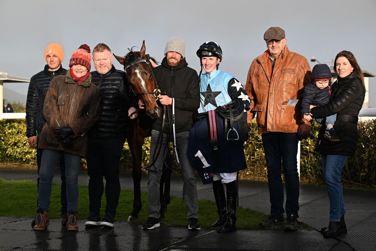 Champion Bishopton with the team post-victory at Dundalk. Pic: Healy Racing Champion Bishopton with the team post-victory at Dundalk. Pic: Healy Racing