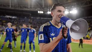 <p>MEGA MAN: Arsenal and Sweden striker Viktor Gyokeres grabbed a hat-trick in their World Cup play off semi-final win over Ukraine in Valencia. The Swedes will now meet Poland on Tuesday for a coveted place at the 2026 finals. Pic: Jose Jordan/Getty</p>