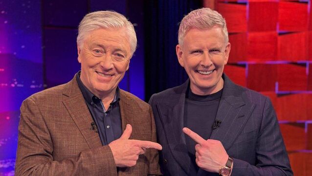 <p>Pat Kenny with Patrick Kielty</p>