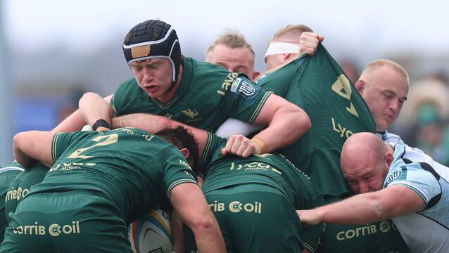 <p>Connacht's Darragh Murray feels the force of the scrum. Pic: James Crombie/Inpho</p>