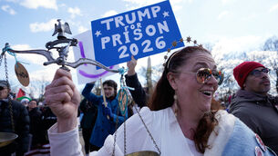 <p>Demonstrators rally near the Washington Monument. Picture: Jose Luis Magana/AP</p> <p>Demonstrators rally near the Washington Monument. Picture: Jose Luis Magana/AP</p>