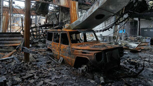<p>A view of the damages at Hypercar, an auto service center, which according to the company's officials were caused by strikes in Tehran, Iran.</p>