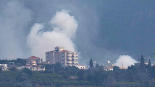 Smoke rises from Israeli artillery shelling on the village of Qlaileh, southern Lebanon (Hussein Malla/AP) Smoke rises from Israeli artillery shelling on the village of Qlaileh, southern Lebanon (Hussein Malla/AP)