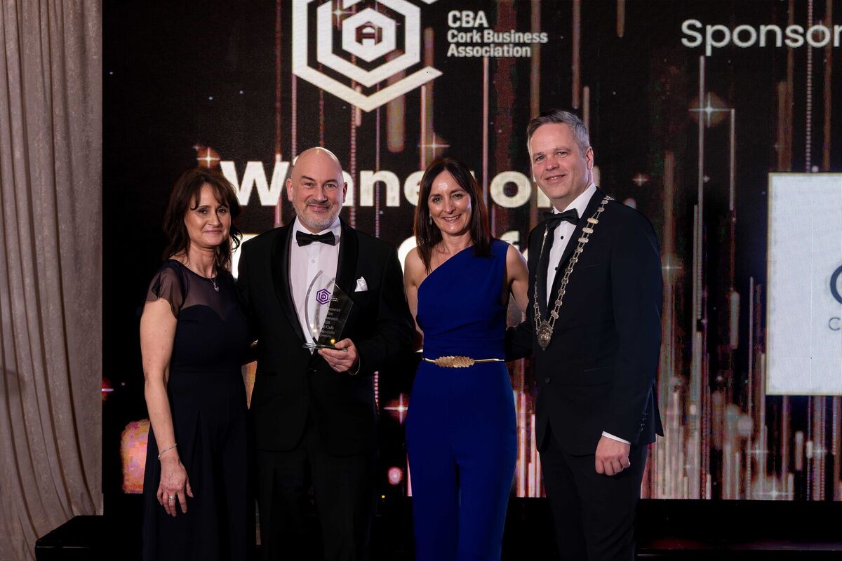 Aidan and Thelma Duke, Dukes Coffee Company, pictured receiving the Best Cafe award, sponsored by Barry's Tea, from Cliona Barnes and Dave O'Brien, CBA. Aidan and Thelma Duke, Dukes Coffee Company, pictured receiving the Best Cafe award, sponsored by Barry's Tea, from Cliona Barnes and Dave O'Brien, CBA.