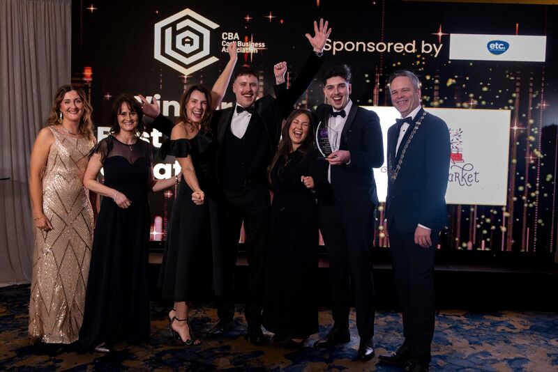 Aoife Traynor, Floyd Cooper, Isaac Hurley and Shauna Murray from Marina Market, pictured receiving the Best Content Creator Award from sponsor Niamh Murphy of ETC, with Cliona Barnes and Dave O'Brien, CBA. Aoife Traynor, Floyd Cooper, Isaac Hurley and Shauna Murray from Marina Market, pictured receiving the Best Content Creator Award from sponsor Niamh Murphy of ETC, with Cliona Barnes and Dave O'Brien, CBA.