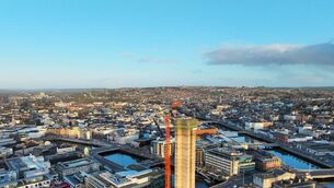 <p>The Railyard Apartments. Picture: Drone Solutions Ireland</p>