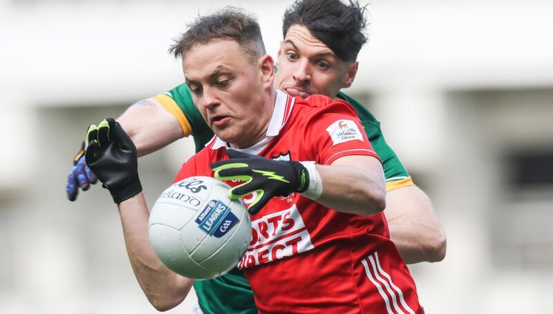 Cork's Steven Sherlock and Seamus Lavin of Meath. Pic: INPHO/Tom Maher Cork's Steven Sherlock and Seamus Lavin of Meath. Pic: INPHO/Tom Maher